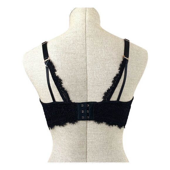 American Eagle Aerie Push Up Tufted Lace Bra - Black, Size 34DD NWOT - Picture 2 of 8